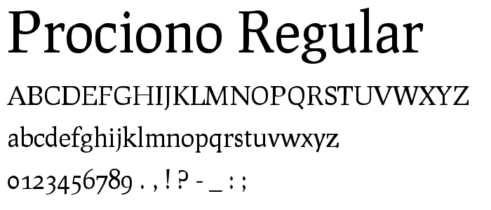 Prociono Regular font